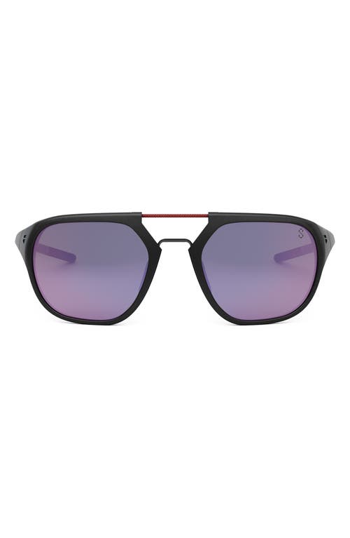 Line 53mm Polarized Pilot Sunglasses in Black/Smoke Polarized