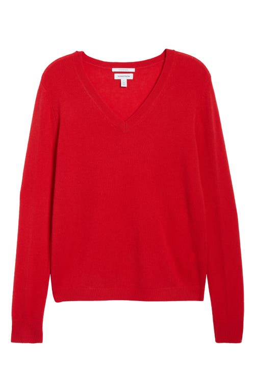 Shop Nordstrom V-neck Cashmere Sweater In Red Chinoise