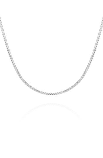 Vince Camuto Box Chain Necklace In Silvertone