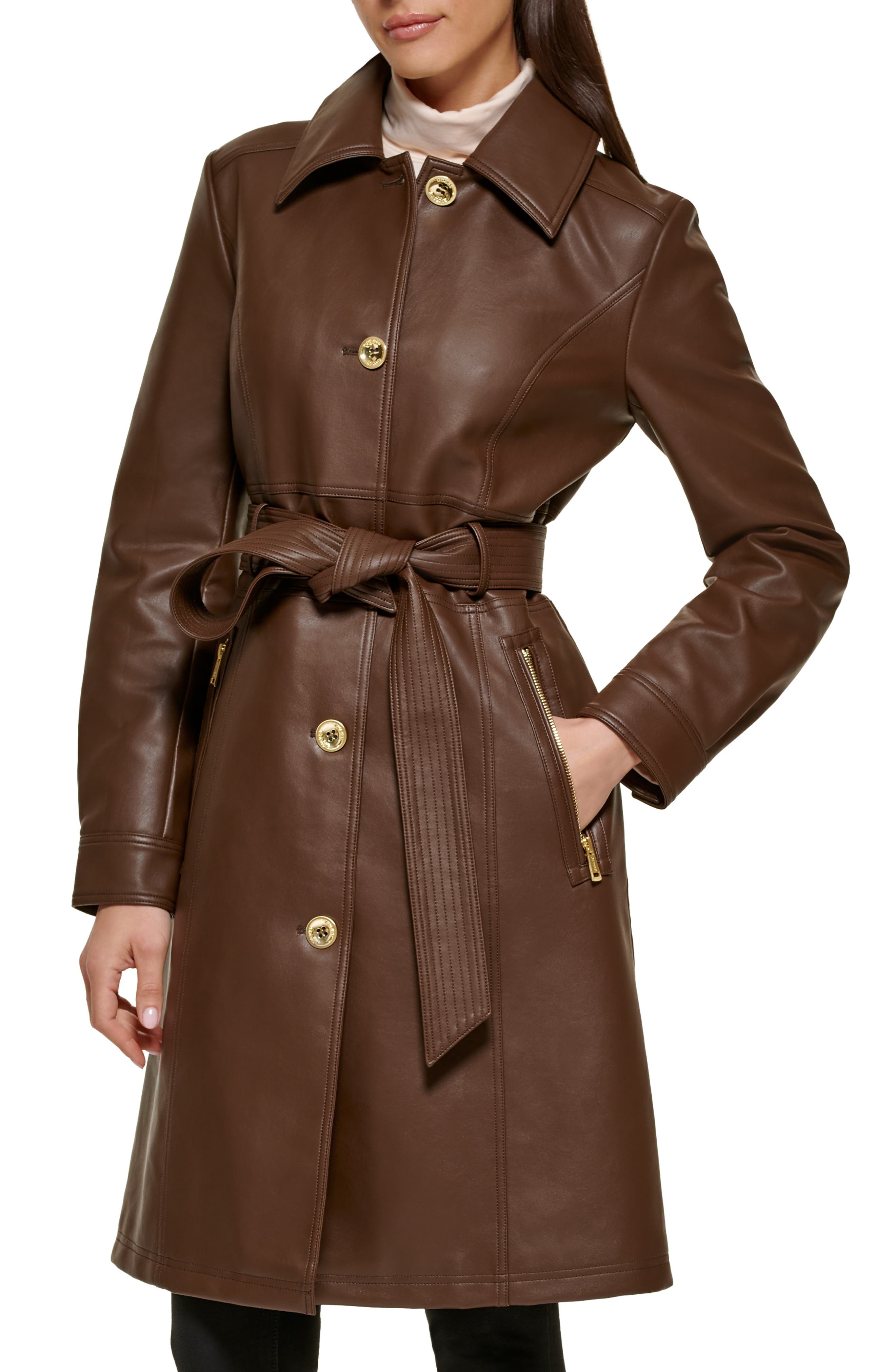 Her lip to Belted Dress Trench Coat