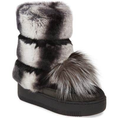 Sheridan Mia Tallulah Genuine Rabbit & Genuine Fox Fur Boot, Black