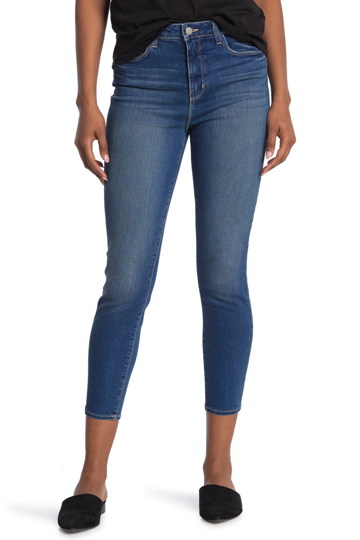 L Agence Margo High Rise Ankle Crop Skinny Jeans In Dark Blue4