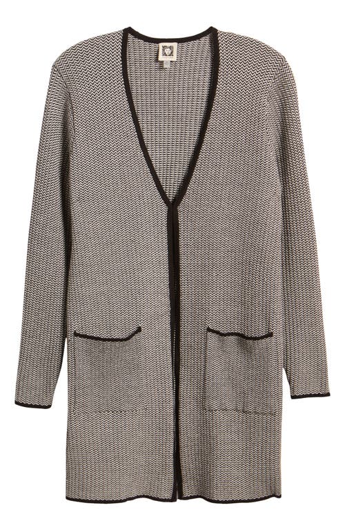 Anne Klein Oversize Longline Cardigan In Anne Black/anne White
