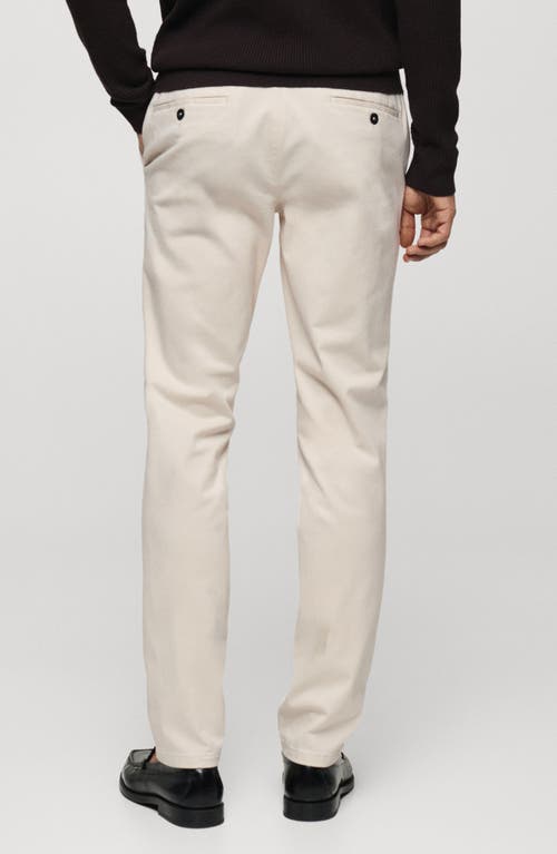 Mango Regular Fit Cotton Corduroy Chinos In Beige