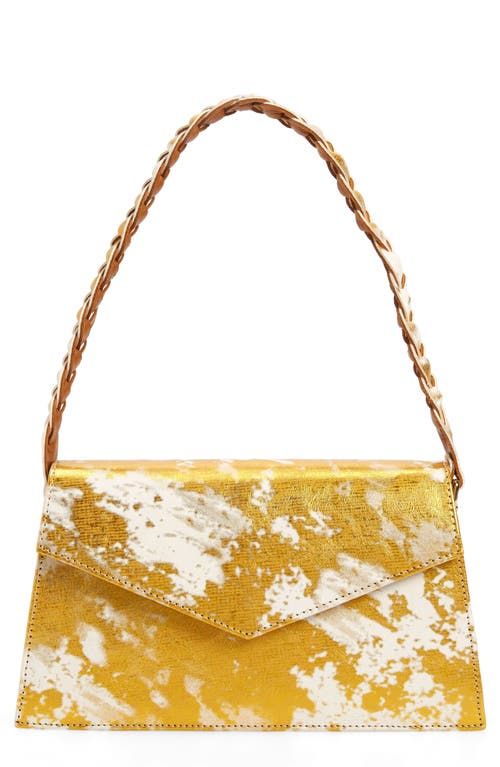 Anima Iris Zaya Leather Shoulder Bag in Gold Metallic