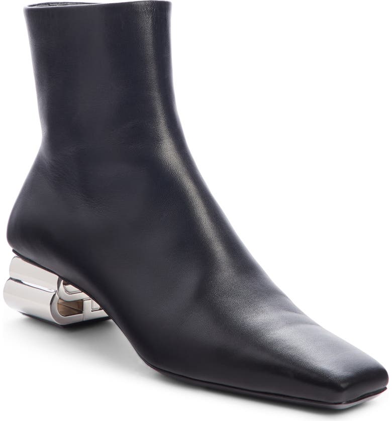 Balenciaga Typo Metallic Logo Heel Bootie (Women) | Nordstrom