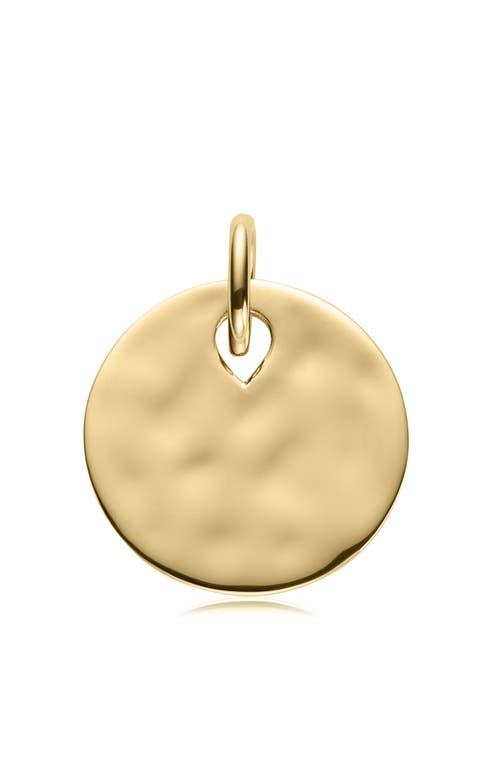 Monica Vinader Engravable Hammered Pendant Charm in Yellow Gold at Nordstrom