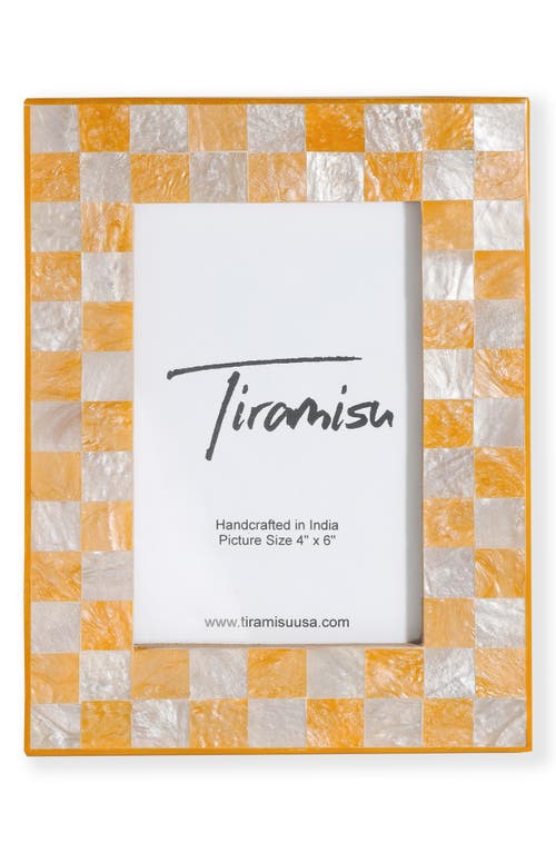 Tiramisu Resin Checkered Picture Frame In Yellow
