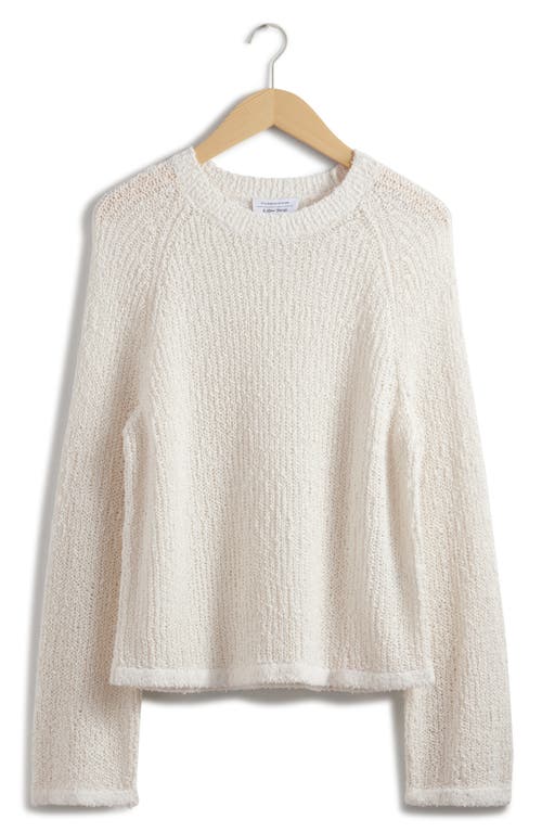 Shop & Other Stories Silk & Cotton Boxy Sweater In White Dusty Light