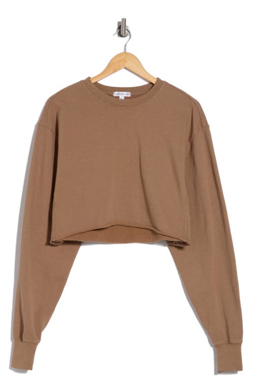 GOOD AMERICAN GOOD AMERICAN CROPPED & COOL COTTON FLEECE SWEATSHIRT 