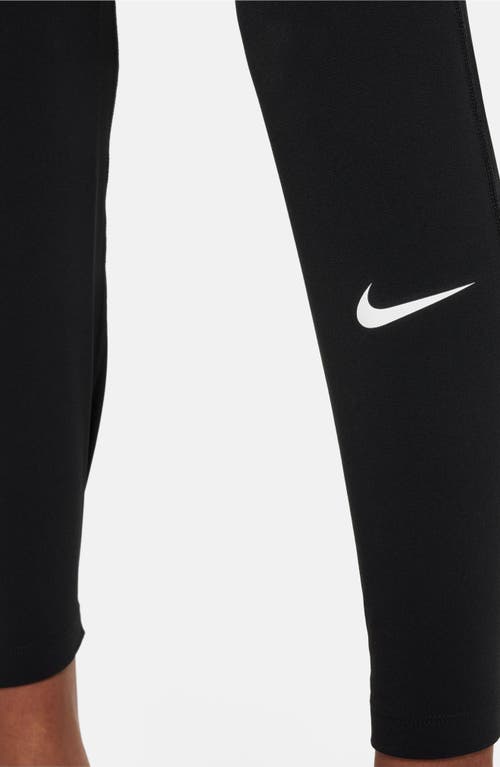 Shop Nike Kids' Pro Dri-fit Athletic Tights In Black/black/white