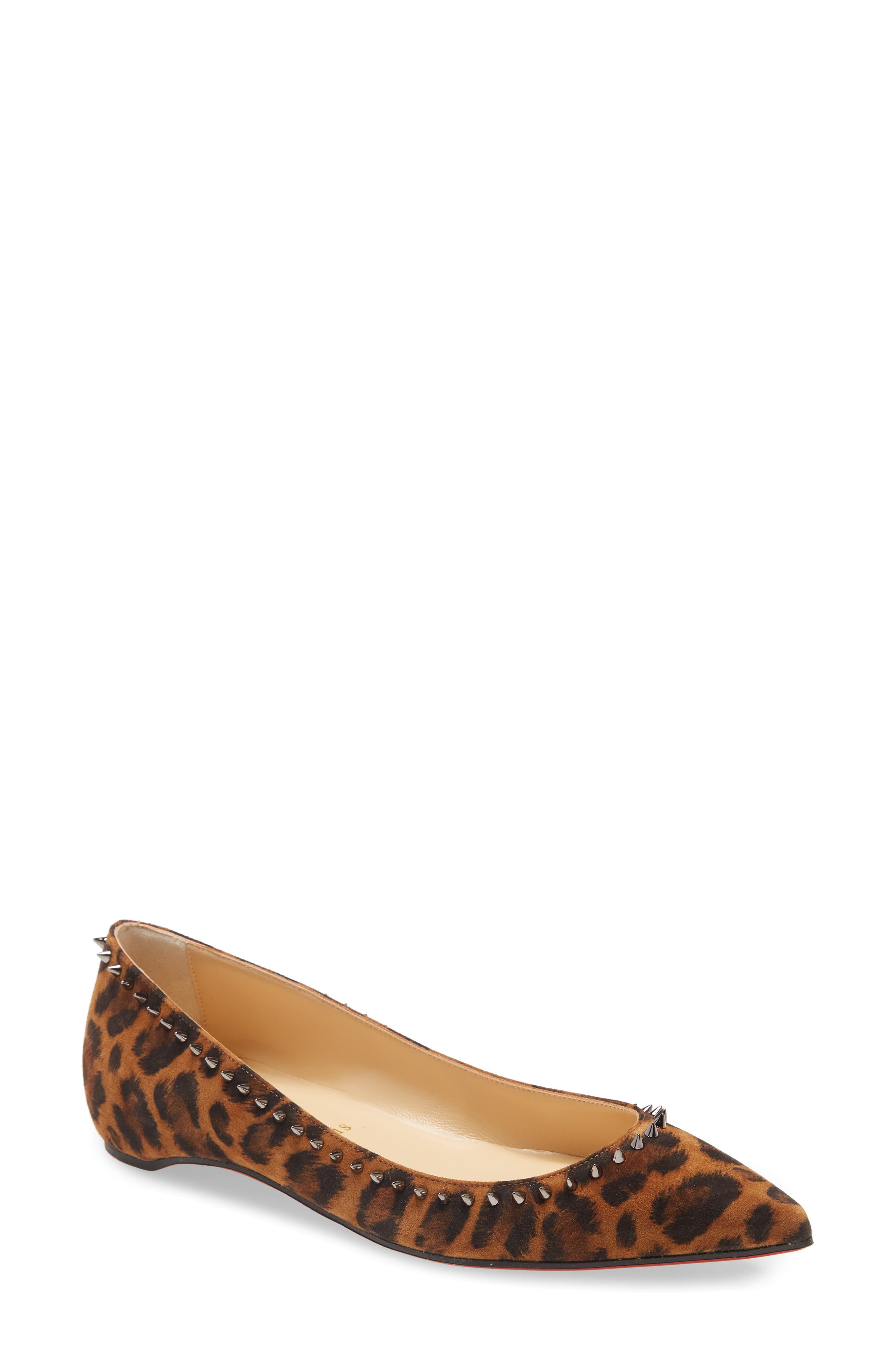 louboutin leopard flats