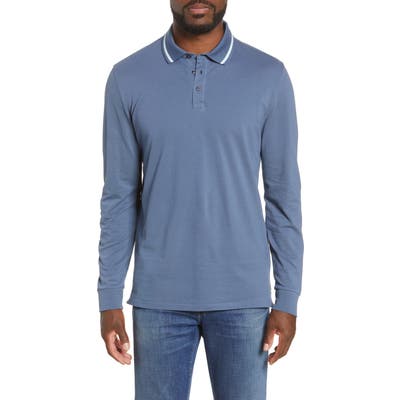 Bonobos Slim Fit Tipped Long Sleeve Pique Polo, Blue