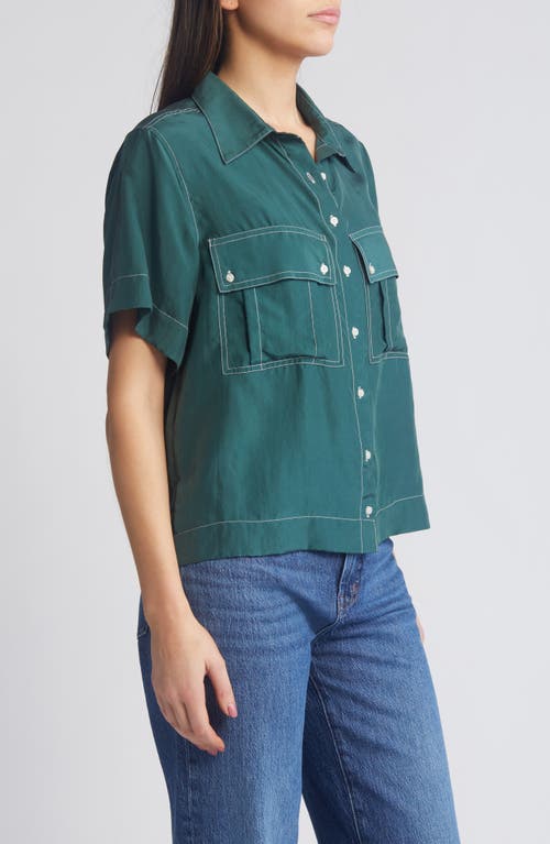 THE GREAT THE GREAT. THE CARGO SILK BUTTON-UP SHIRT 