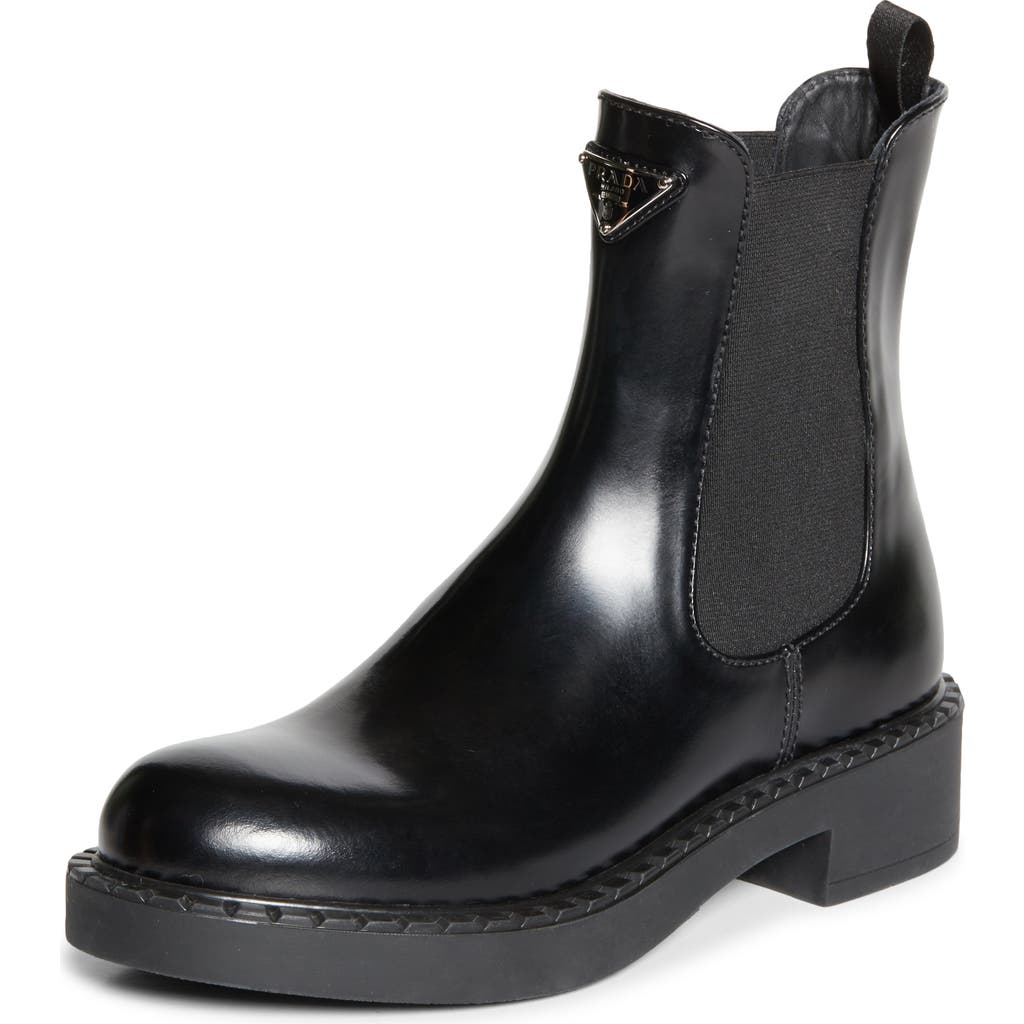 Prada 50mm Triangle-logo Chelsea Boots In Black