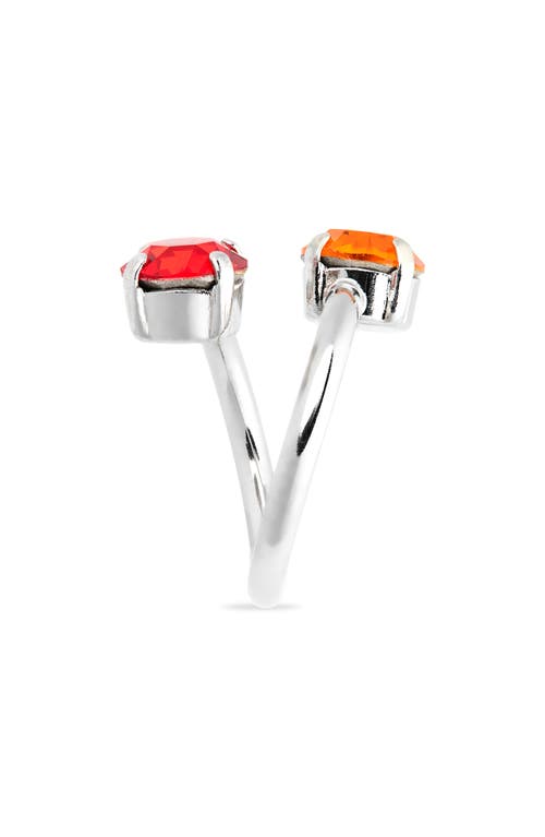 Shop Justine Clenquet Bless Crystal Ring In Orange Red