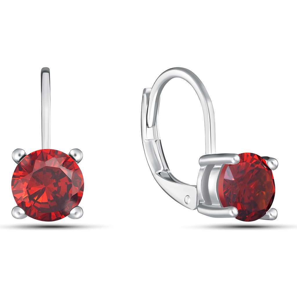 Donatello Gian Round Cut Red Leverback Earrings In Red