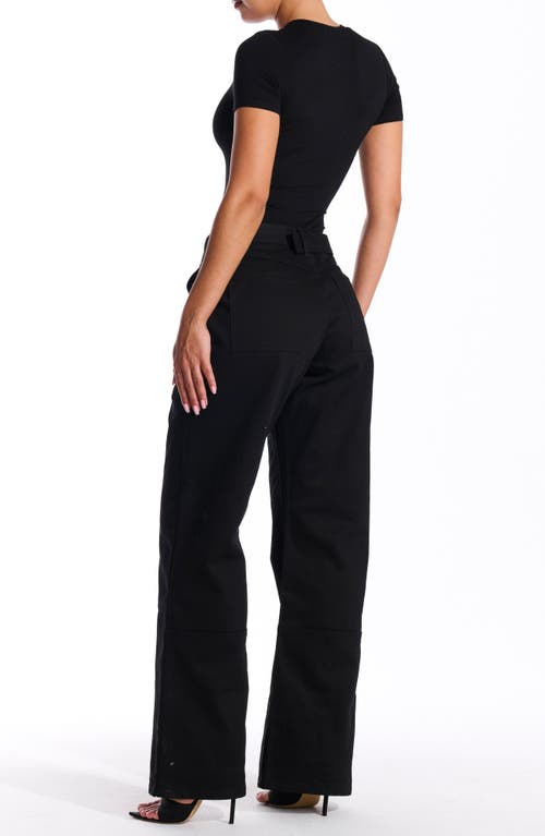 Naked Wardrobe Wide Leg Jeans In Black