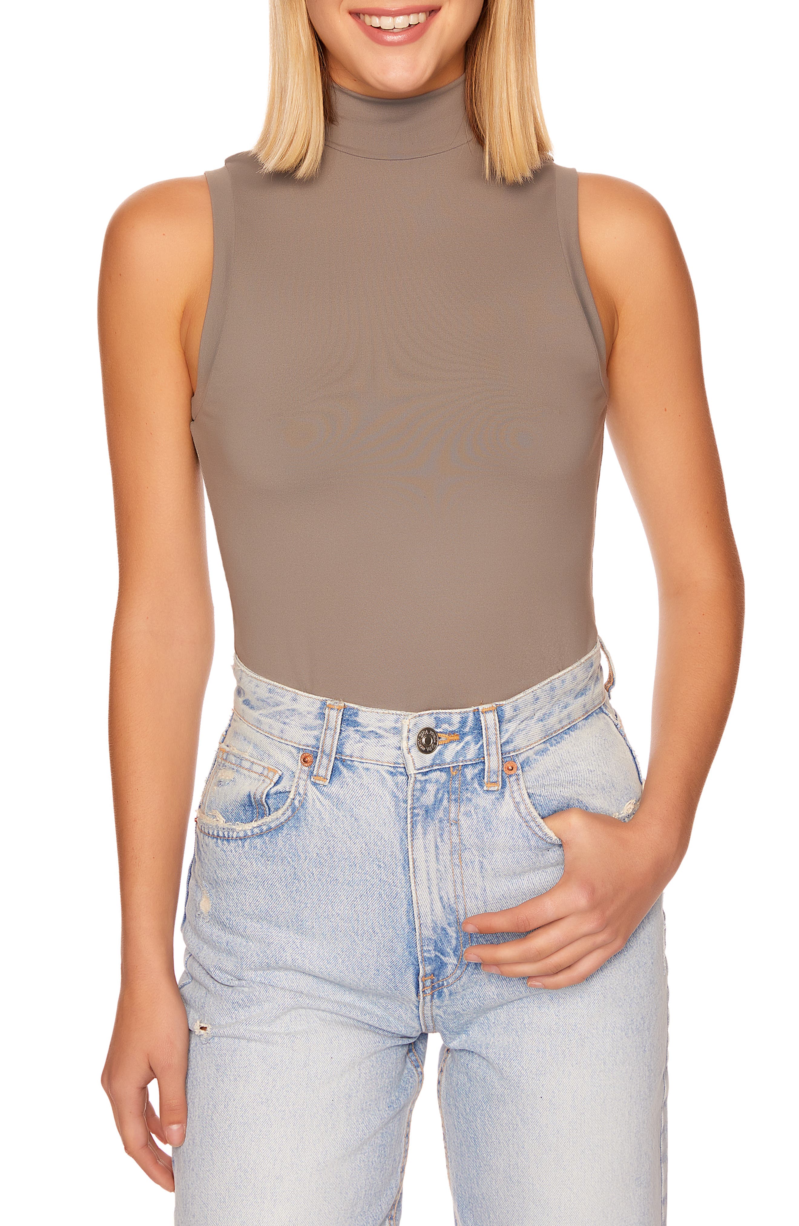 mock neck tank