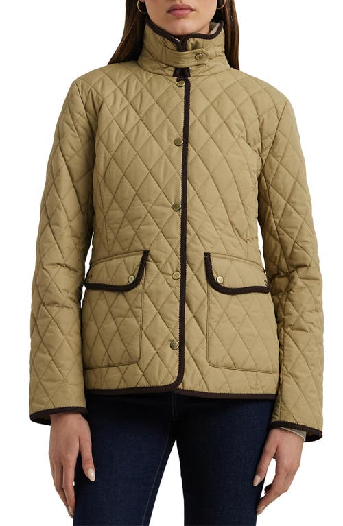 LAUREN RALPH LAUREN LAUREN RALPH LAUREN QUILTED FAUX SHEARLING COLLAR JACKET 