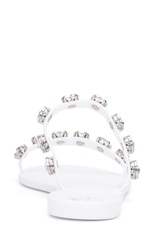 New York And Company Chava Rhinestone Jelly Sandal In White