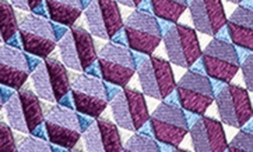 Shop Eton Micro Geometric Silk Tie In Medium Purple