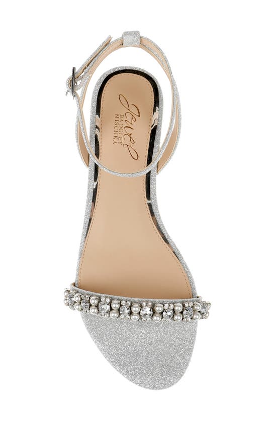Jewel Badgley Mischka Daria Ankle Strap Sandal In Silver