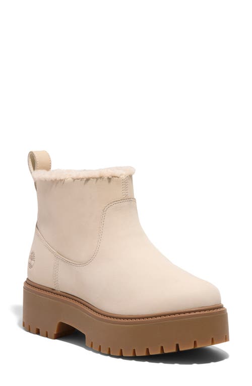 Timberland Stone Street Faux Fur Lined Bootie in Natural Nubuck 