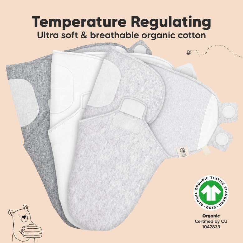 Keababies 3-pack Soothe Swaddle Wraps In Cloud
