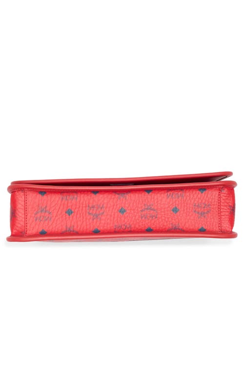 Mcm Aren Logo Print Messenger Crossbody Bag In Candy Red