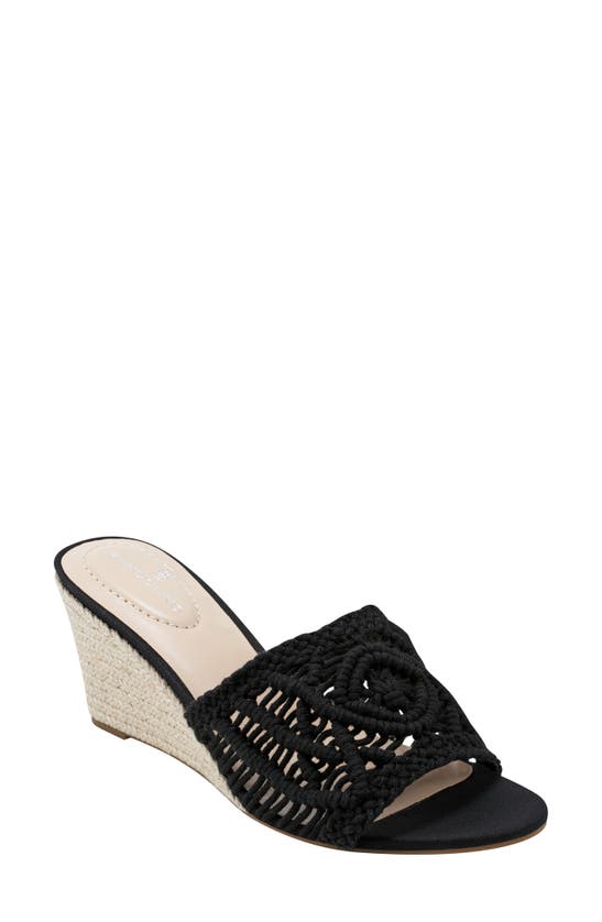 Bandolino Andrrea Crochet Espadrille Wedge Sandal In Black