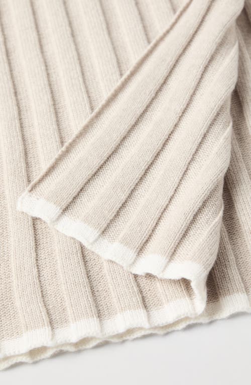 Shop Brunello Cucinelli Cashmere Rib Knit Scarf In Hazelnut