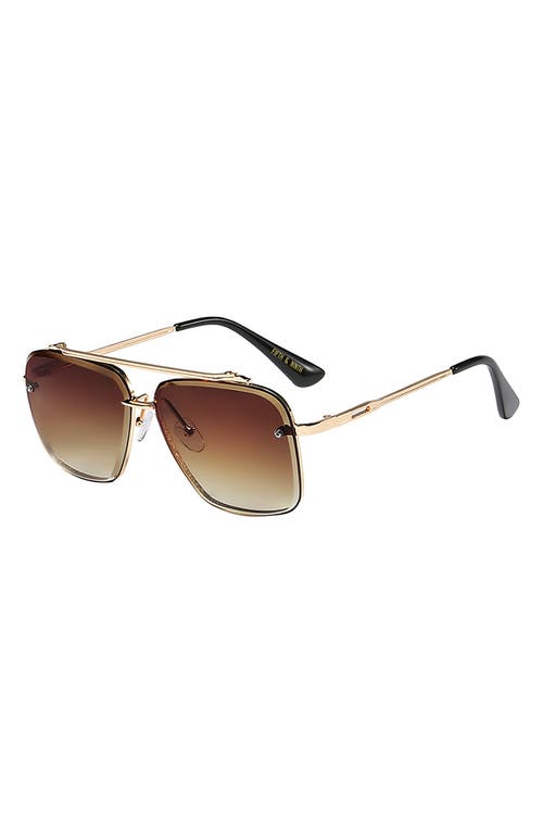 Fifth & Ninth Memphis 62mm Aviator Sunglasses in Gold/Brown