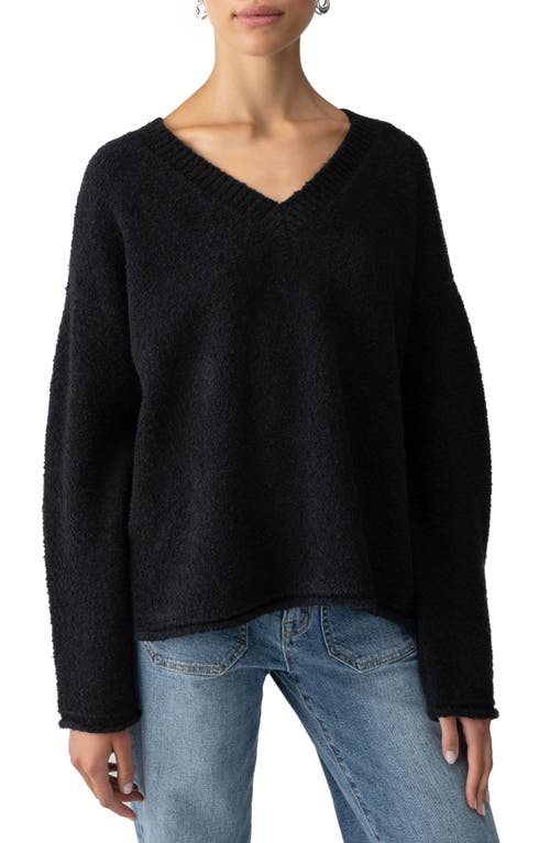 Shop Sanctuary Early Sunset Bouclé V-neck Sweater In Black