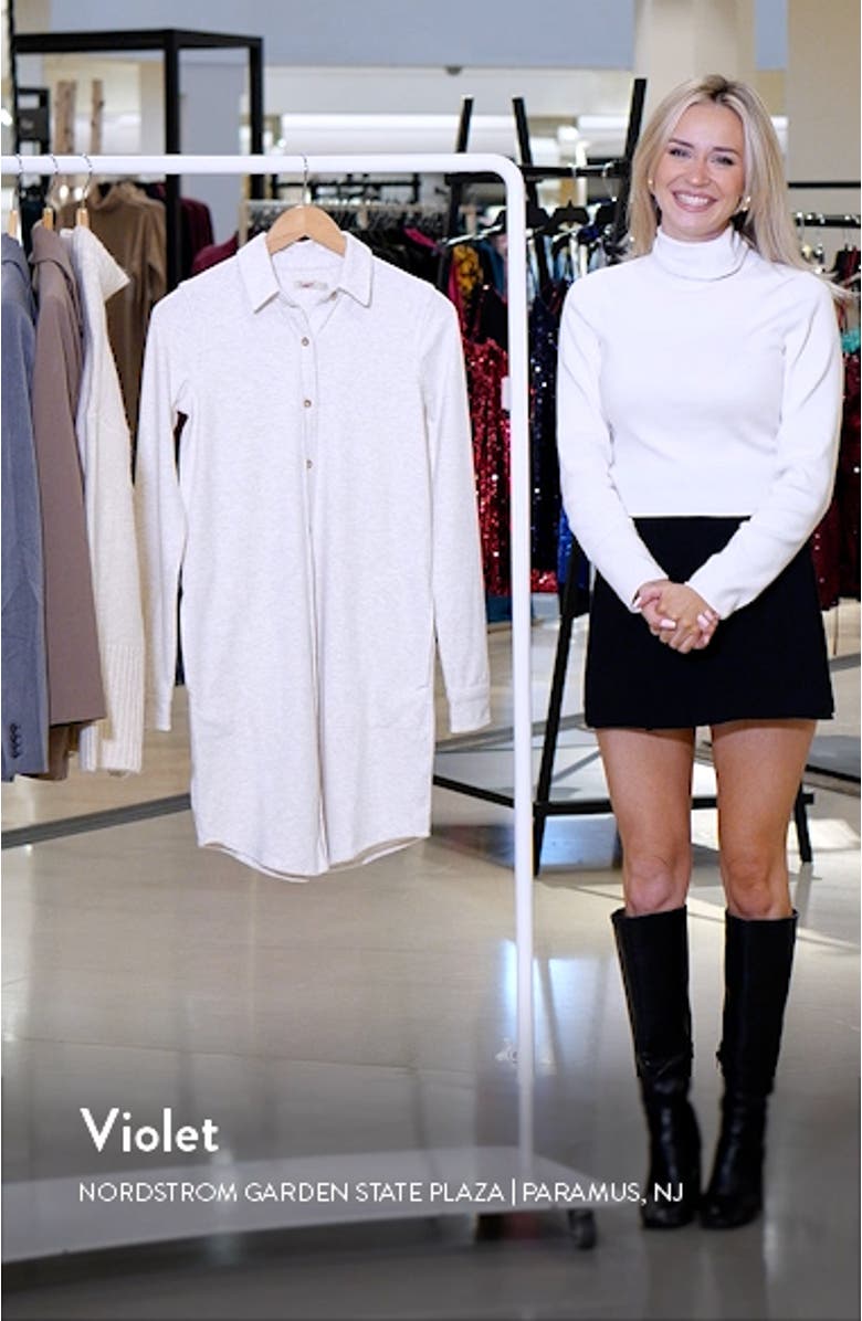 Legend Long Sleeve Knit Shirtdress, sales video thumbnail