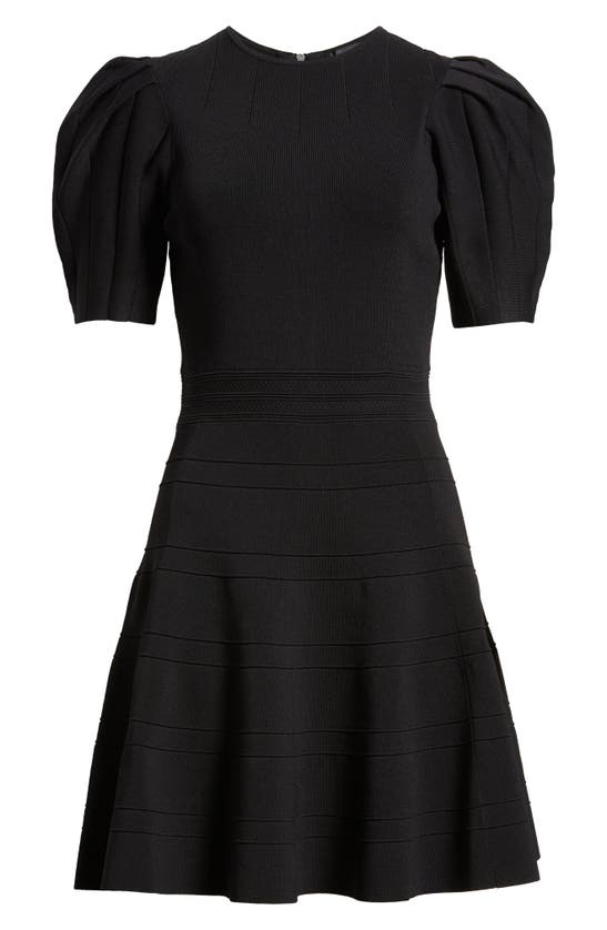 Shop Ted Baker Velvey Puff Sleeve Dress In Black