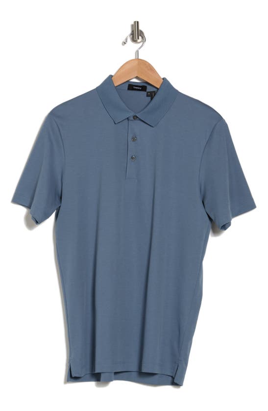 Theory Short Sleeve Polo In Dark Harbor