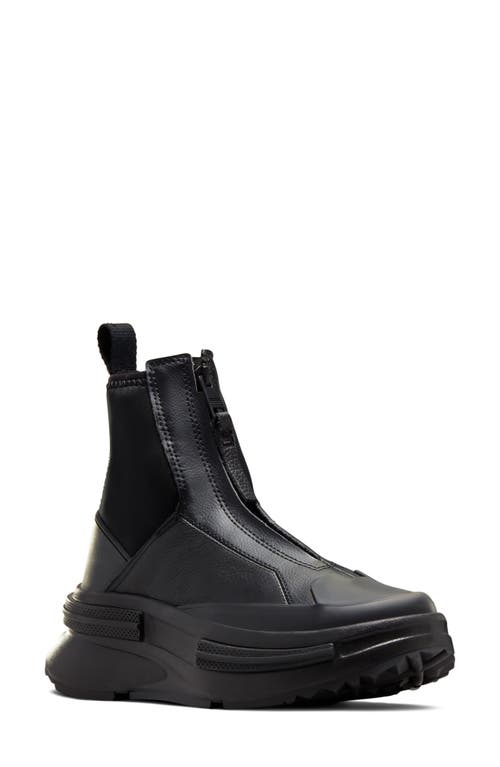 Shop Converse Run Star Platform Chelsea Boot In Black/black/black