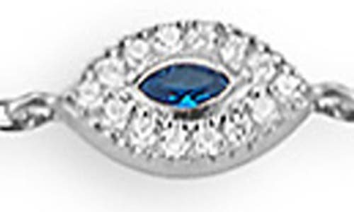 Glaze Jewelry Cubic Zirconia Evil Eye Station Chain Anklet In Silver