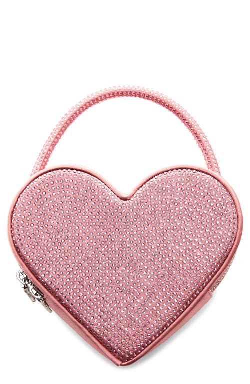 Crystal Heart Shoulder Bag in Pink