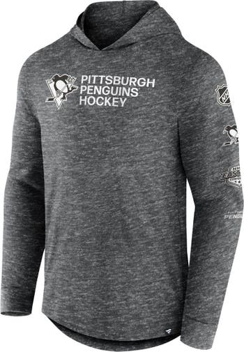 Men's Fanatics Branded Heather Charcoal Pittsburgh Penguins Close Shave  Pullover Hoodie