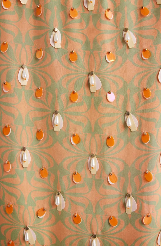 Shop Dries Van Noten Embellished Silk Slipdress In Peach 350