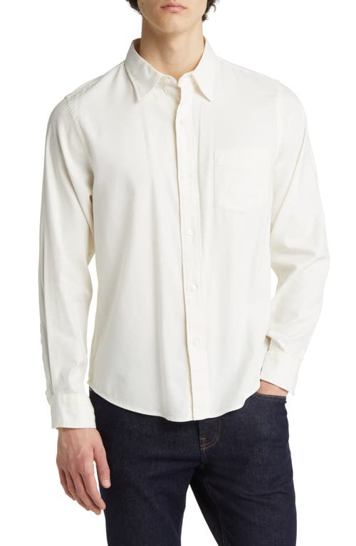 Draped Twill Button-Up Shirt in Natural