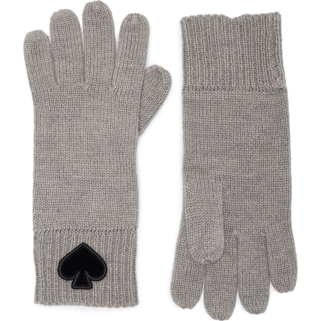 Kate Spade New York Flocked Spade Gloves In Heather Grey