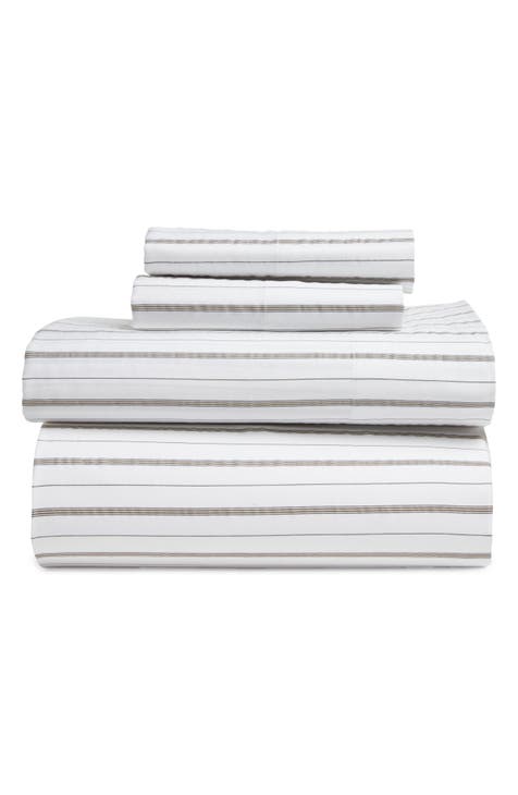 Lauren buy Ralph Lauren Claudia Stripe King Sheet Set 4 Pcs 100% Cotton