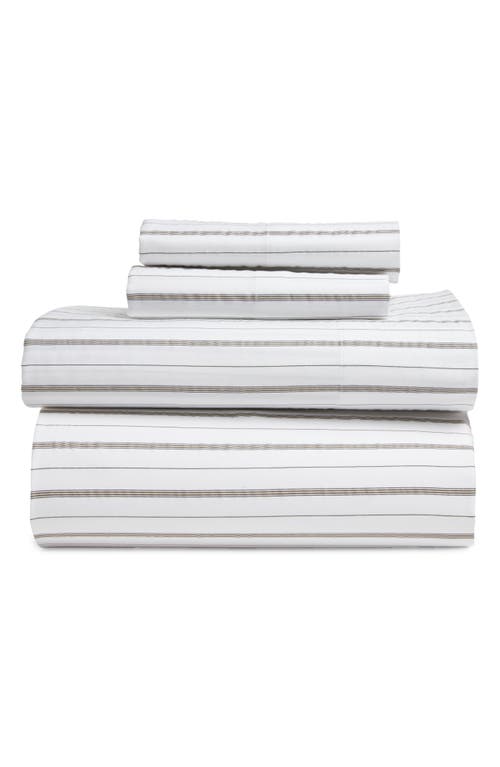 Shop Nordstrom Stripe Organic Cotton Sateen Sheet Set In White Brilliant Stripe