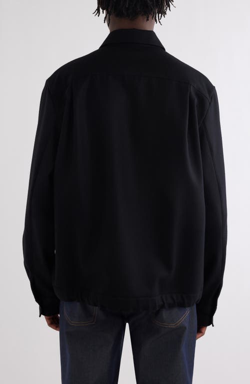 Shop Givenchy 4g Logo Wool Overshirt In Black