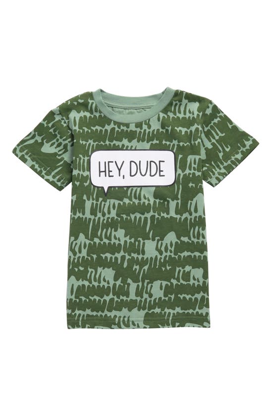 Dot Australia Kids' Hey Dude Cotton T-shirt In Olive