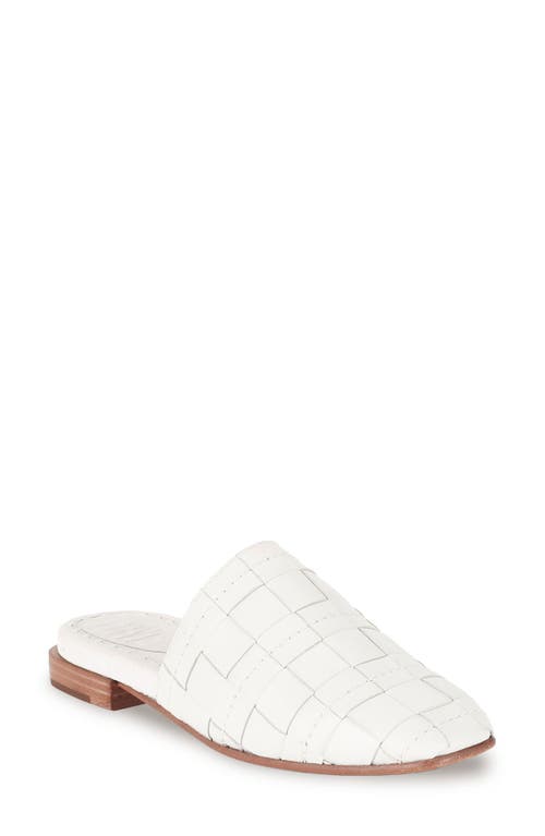 Frye Cara Woven Square Toe Mule in White - Seville Napa Leather at Nordstrom, Size 10