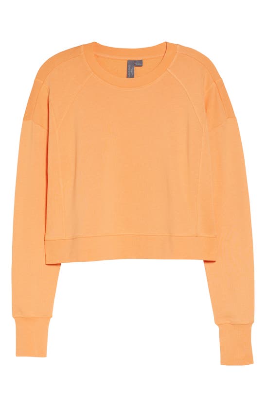 Sweaty Betty After Class Cotton Blend Crop Sweatshirt In Spring Orange